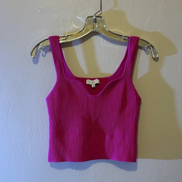 NSR Tops - NSR Fuchsia Ribbed Tank Top